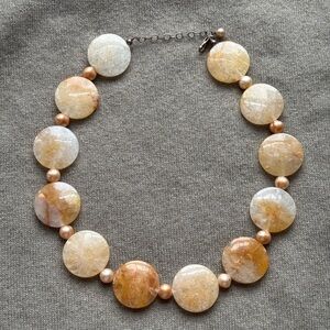 Citrine and Pearl Necklace